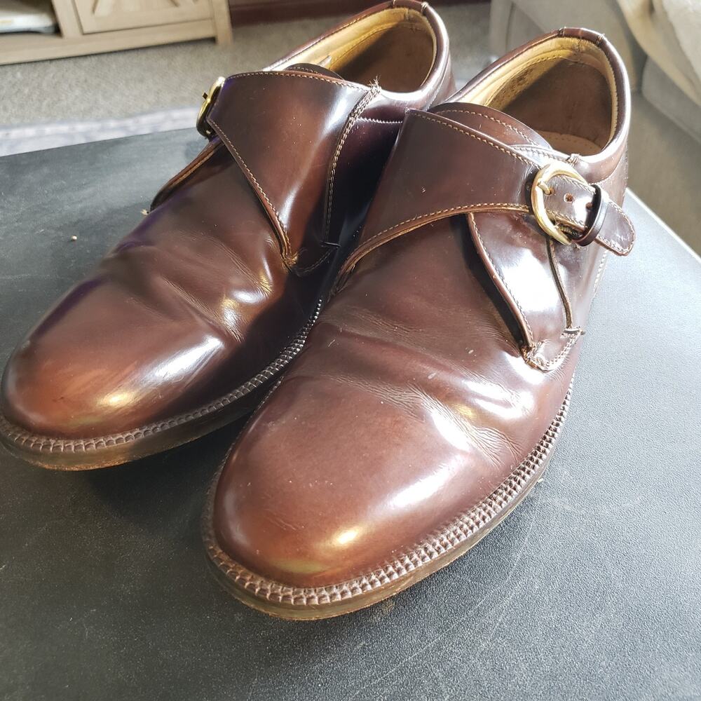 Quirelli Premier Mens Dress Shoes Brown Leather Derby Cap Toe Size 7 1/2